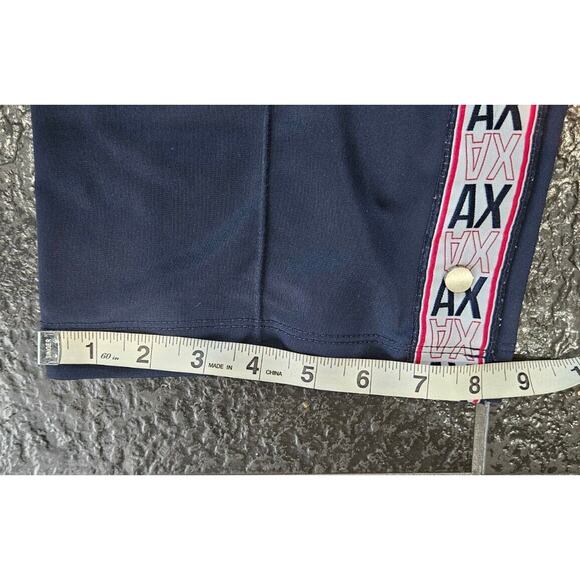 A/X Armani Exchange Womens Track Pants XS Black Red Logo Snap Up Leg Side Stripe - Picture 16 of 16